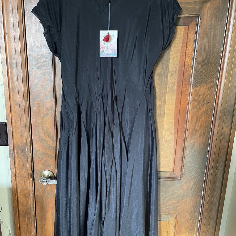 Johnny Was black silk dress